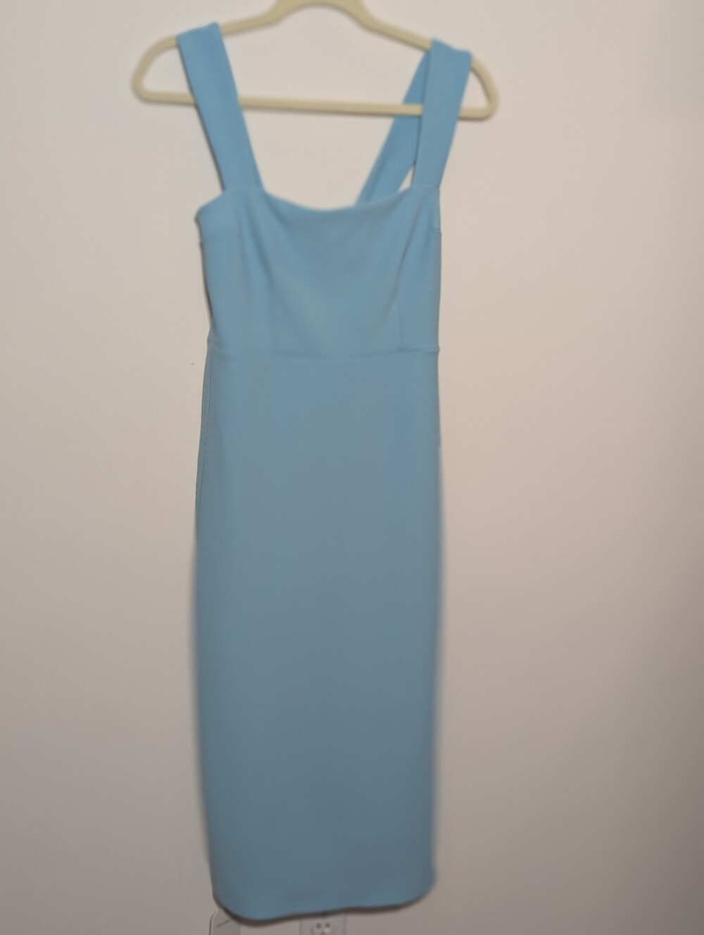 Abercrombie & Fitch Wide Strap Sheath Midi Dress Powder Blue Size S NWT